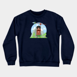 Aborigine with a spear Crewneck Sweatshirt